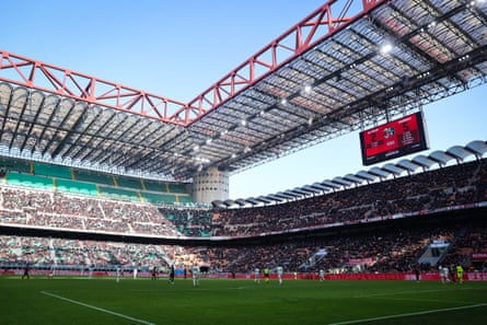 The scoreboard tells a story inside San Siro.