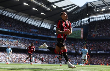 AFC Bournemouth’s Marcus Tavernier celebrates scoring their first goal.