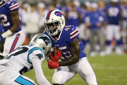 Christian Wade in action for the Bills in a preseason match against the Carolina Panthers.