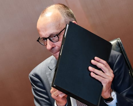 German chancellor Friedrich Merz attends a meeting of the German government's cabinet in Berlin, Germany.