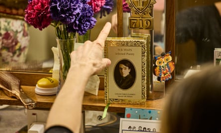 Personal items belonging to Sarah Jessica Parker in her dressing room at the Savoy Theatre, including a book of Yeats poetry