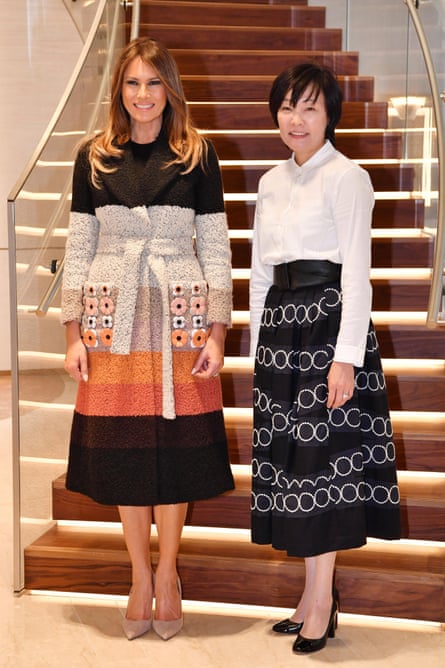 Melania Trump and Akie Abe, wife of the Japanese prime minister, Shinzō Abe.