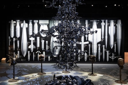 Ai’s chandelier of skeletons, The Human Comedy.
