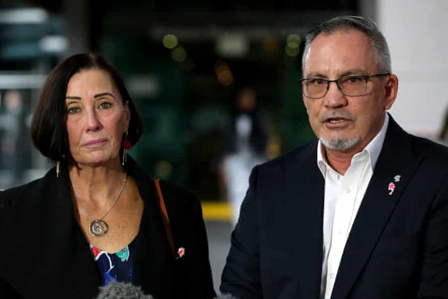 Australia live news: Anthony Albanese meets Boris Johnson at Nato summit; nation records 59 Covid deaths 6 Sue and Lloyd Clarke talk to the media as they leave the inquest into the death of their daughter, Hannah.