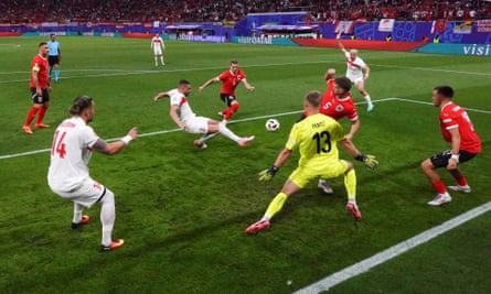 Merih Demiral pounces after 57 seconds to score the second-fastest goal in European Championship history.