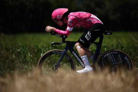 Marijn Van Den Berg of EF Education-EasyPost during the fifth stage of the Tour de France 2025.