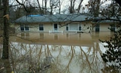 The Hayes' home, after flooding.