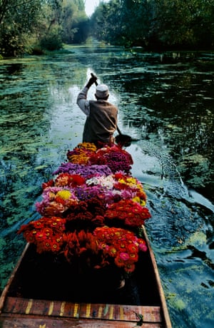 Flower Seller. Dal Lake, Srinagar, Kashmir. 1996.