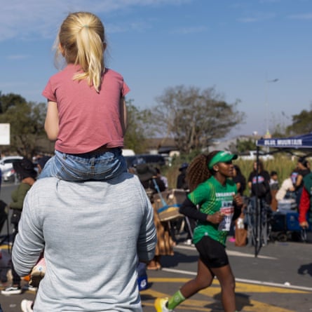 Spectators lined the route out of Camperdown