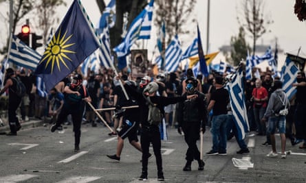 Protests in Thessaloniki, Greece, against the agreement reached with Macedonia