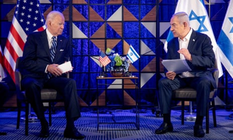US President Joe Biden meets Israeli prime minister Benjamin Netanyahu in Tel Aviv last year.
