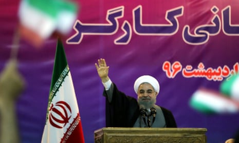 Hassan Rouhani speaks in Tehran, Iran on 1 May 2017. 