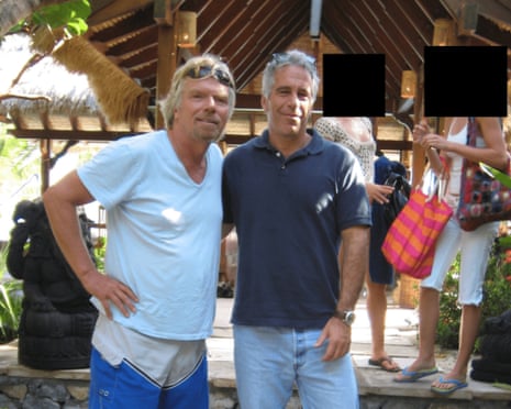 Richard Branson and Jeffrey Epstein in a photo released by the US DOJ in December 2025.