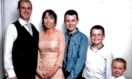 Alan Hawe with his wife Clodagh and their children, from left: Liam, 13, Niall, 11 and Ryan, six.