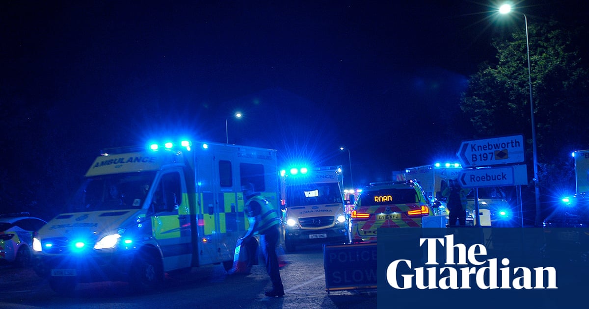 Stevenage 'car cruise' crash leaves 17 injured | UK news