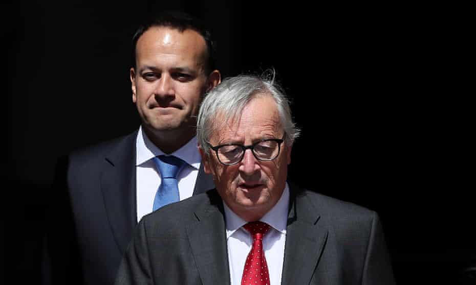 Jean-Claude Juncker with Leo Varadkar, the taoiseach of Ireland, in Dublin