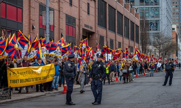Tibetans commemorate the 1959 Tibetan Uprising against the invasion of Communist China with a rally in Dag Hammarskjöld Plaza in New York City in March.