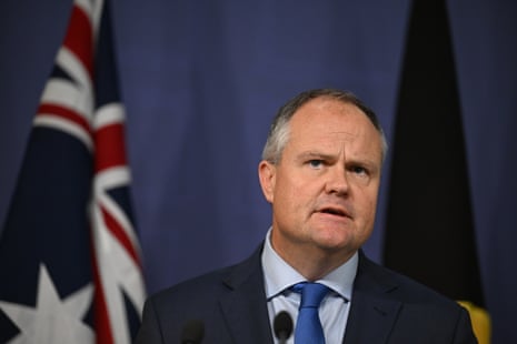The shadow treasurer, Ted O’Brien, speaks during a press conference at Sydney Commonwealth parliament Offices in Sydney