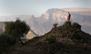 guide Suleiman on a high viewpoint near Khaled Abo guesthouse