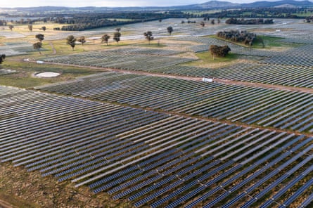 A Victorian solar farm, seen from above.