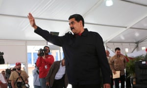 Nicolás Maduro greets a dwindling band of supporters in Caracas last week.