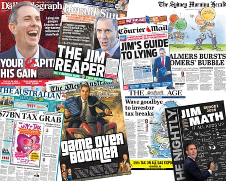 A Zara dress, the Jim Reaper and a communist state: how Australia's media interpreted the budget | Australian budget 2026 | The Guardian