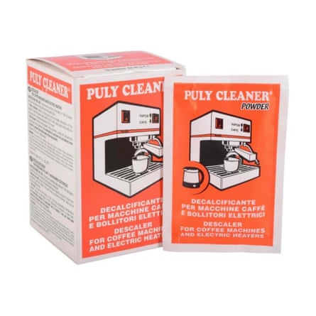 A box of Puly Caff Baby Machine Descaler