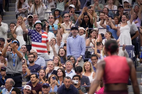 Fans cheer for Coco Gauff.
