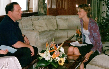 Harvey Weinstein with former assistant Zelda Perkins at Cannes in 1998. Photograph: courtesy of Zelda Perkins