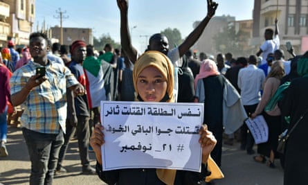 A demonstration calling for a return to civilian rule in Omdurman last month.