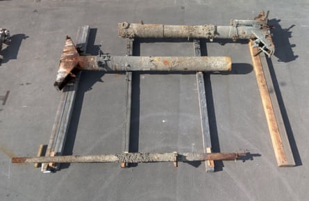 Aerial view of the rusty masts