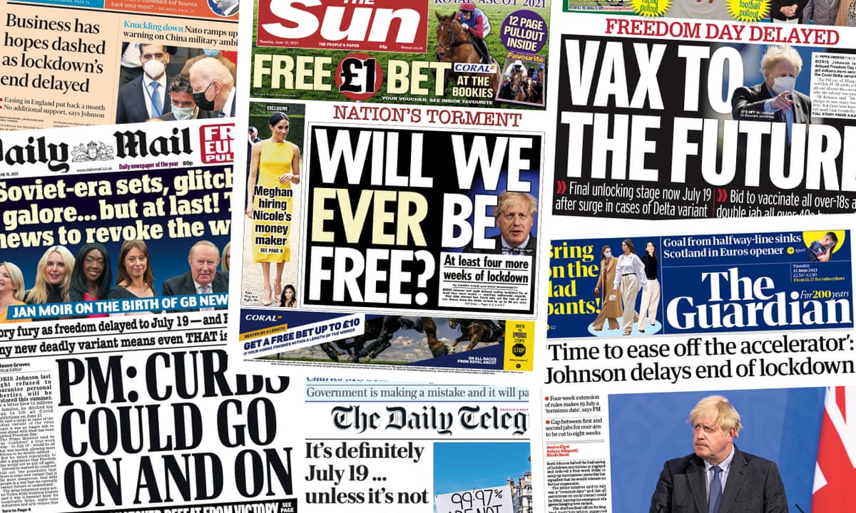 Will We Ever Be Free What The Papers Say About The Freedom Day Delay Newspapers The Guardian Will We Ever Be Free What The Papers Say About The Freedom Day Delay Newspapers The Guardian