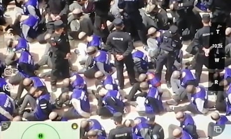 Hong Kong screengrab showing police making mass arrests