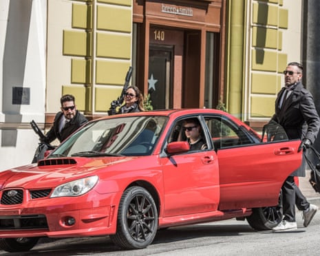 Baby Driver is a 2017? film written and directed by Edgar Wright, starring Ansel Elgort, Kevin Spacey, Lily James, Jon Bernthal, Eiza Gonzalez, Jon Hamm and Jamie Foxx. This photograph is for editorial use only and is the copyright of the film company a<br>JAGPCD Baby Driver is a 2017 film written and directed by Edgar Wright, starring Ansel Elgort, Kevin Spacey, Lily James, Jon Bernthal, Eiza Gonzalez, Jon Hamm and Jamie Foxx. This photograph is for editorial use only and is the copyright of the film company and/or the photographer assigned by the film or production company and can only be reproduced by publications in conjunction with the promotion of the above Film. A Mandatory Credit to the film company is required. The Photographer should also be credited when known. Film still