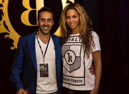 Hussain seen with Beyoncé in a photo from his Facebook page.