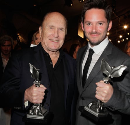 Robert Duvall and Scott Cooper backstage at the Independent Spirit awards in Los Angeles in 2010.