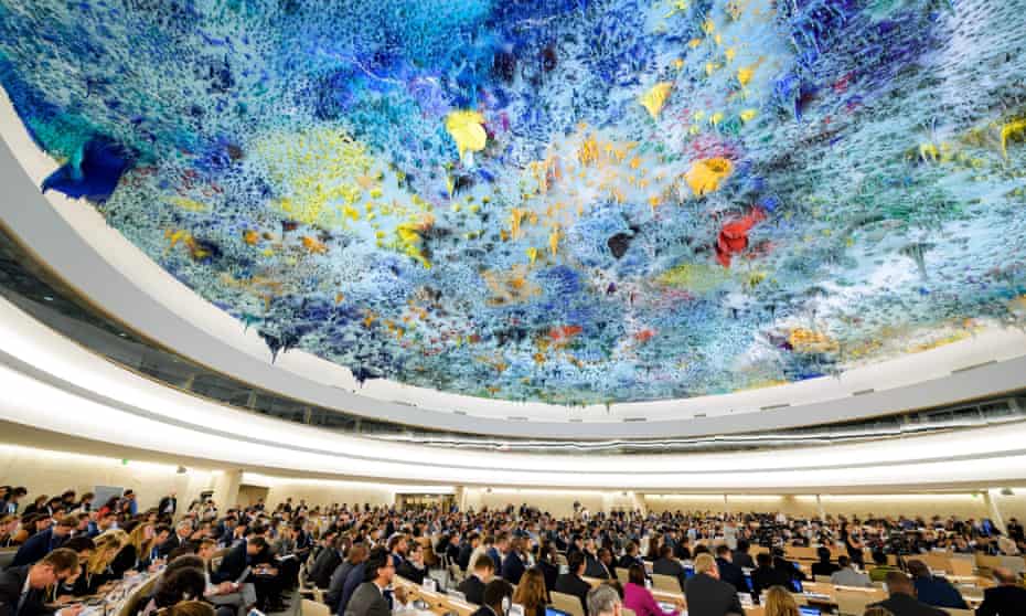 Delegates attend a session of the UN human rights council in Geneva