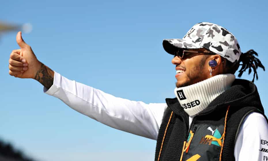 Lewis Hamilton acknowledges the fans at the US grand prix.