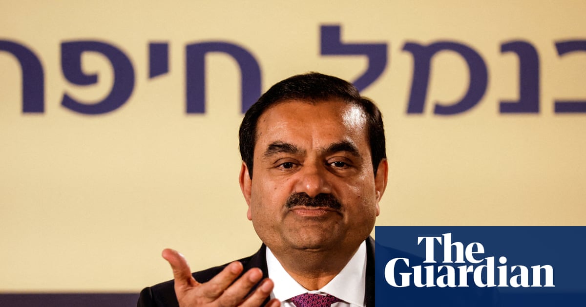 Gautam Adani and the ghost of Lady Justice, reviewing a 100-slide pitch deck titled ‘What If We Just Don’t Prosecute Billionaires?’