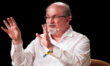 The writer Salman Rushdie being interviewed during at a festival in Denmark in 2018. 