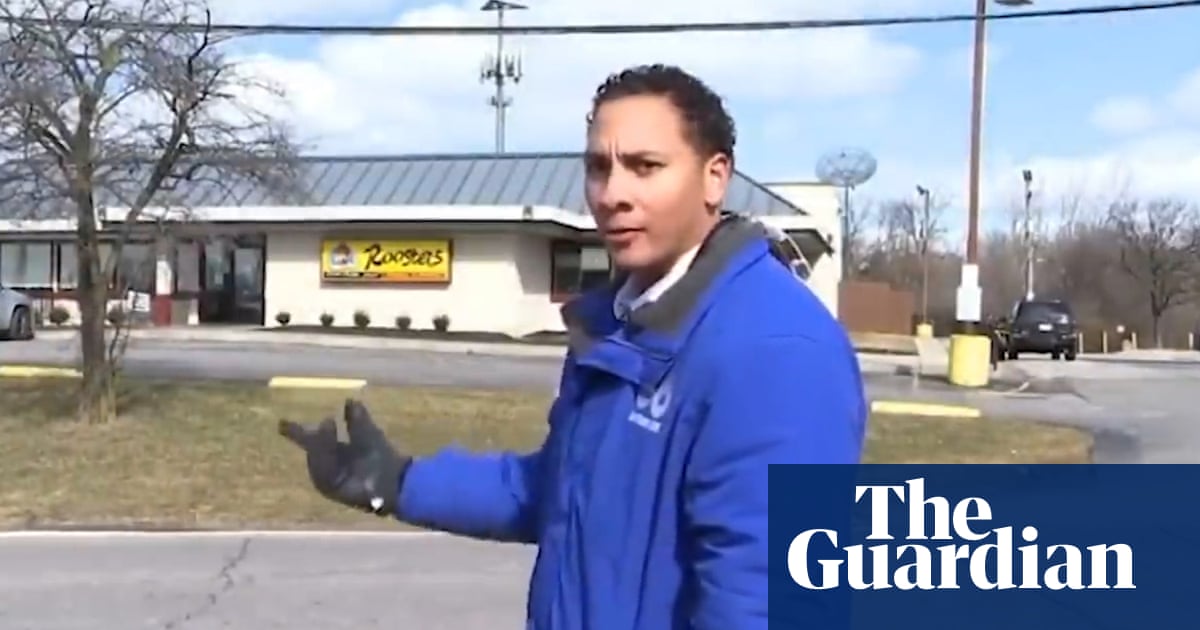 ‘Hi baby’: Ohio TV reporter surprised by his mother while recording – video
