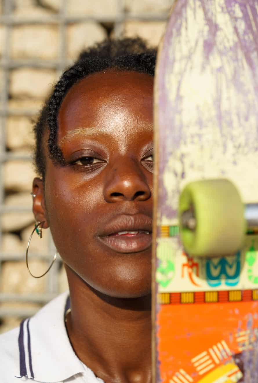 A portrait of Maz Mayassi, a skateboarder from France, who lives in London and builds a black led, BIPOC, queer skate community.