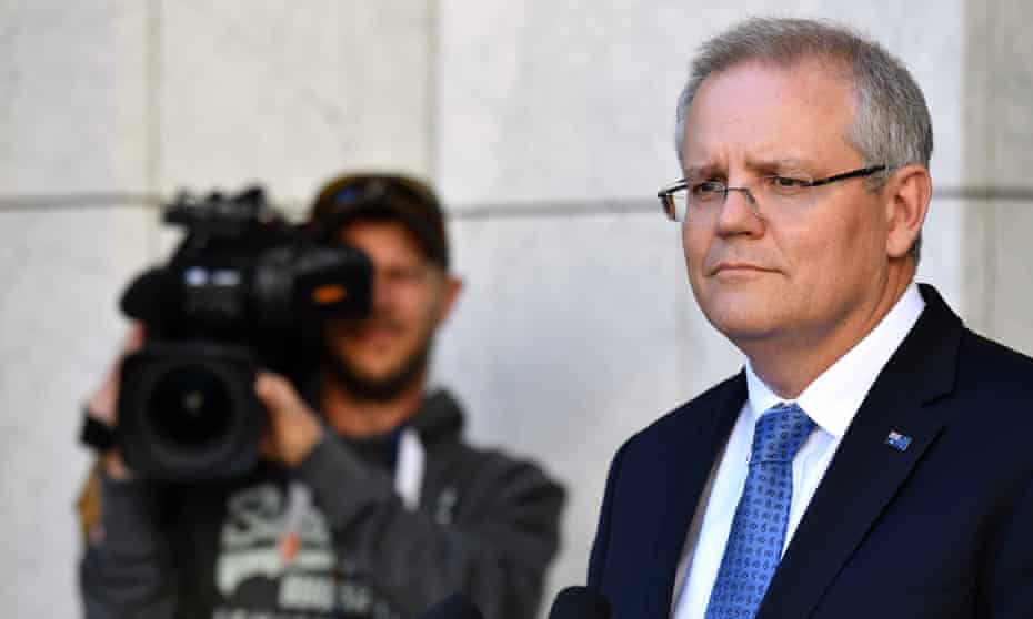 Scott Morrison at Parliament House in Canberra