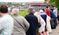 Racefans watch the action at Chester this week from the Roman walls.