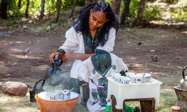 A traditional coffee ceremony in Lalibela, Ethiopia