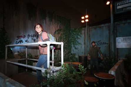 Journey … actors play the parts of Ellie and Joel in the Halloween Horror Nights attraction.