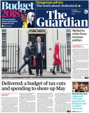Guardian front page, Tuesday 30 October 2018