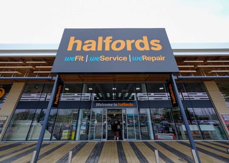 A Halfords store front.
