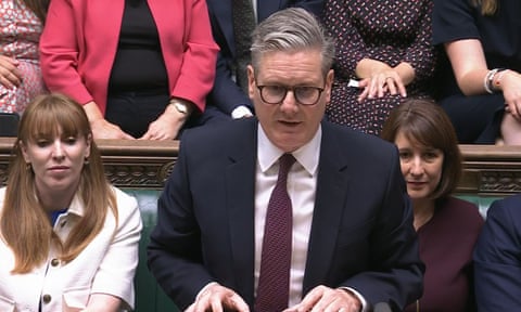 Keir Starmer at the king’s speech debate in parliament