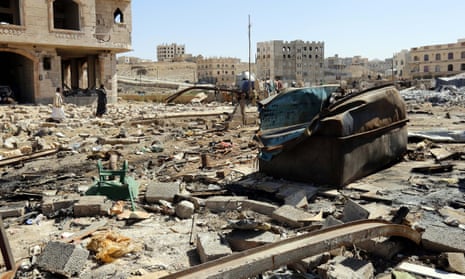 A warehouse destroyed by an explosion in Sana’a, Yemen in April 2019. 